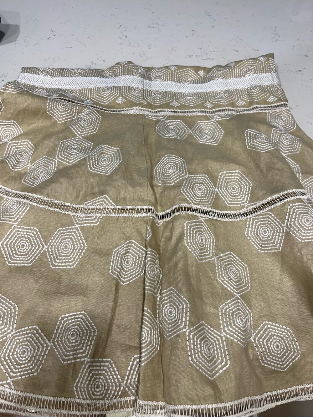 Alexis Delanna Ladder-stitch Mermaid Dress In Beige Embroidery Size Small - Picture 7 of 9